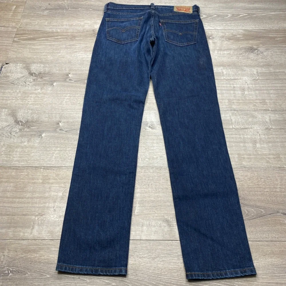 Levi 511 Slim Fit Jeans Mens 33x34 Blue Stretch Denim Casual Damaged Zipper